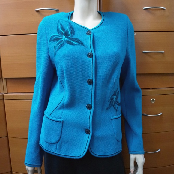 KNITTED WOOL SKIRT SUIT WORK OCCASION PLUS SIZE - Picture 4 of 8